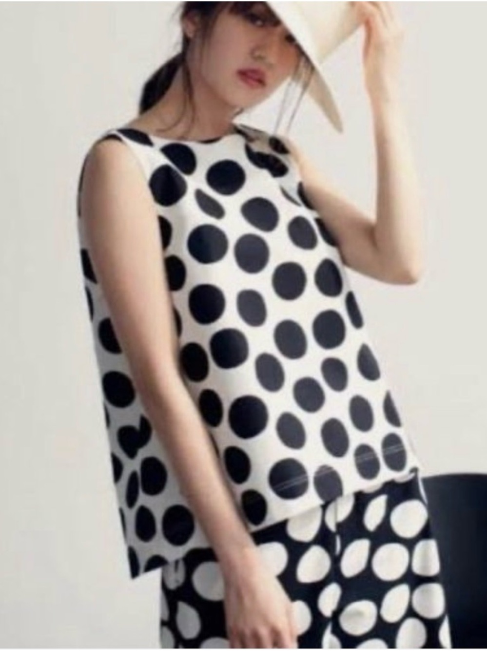 Marimekko Black and White Polka Dot sleeveless Top